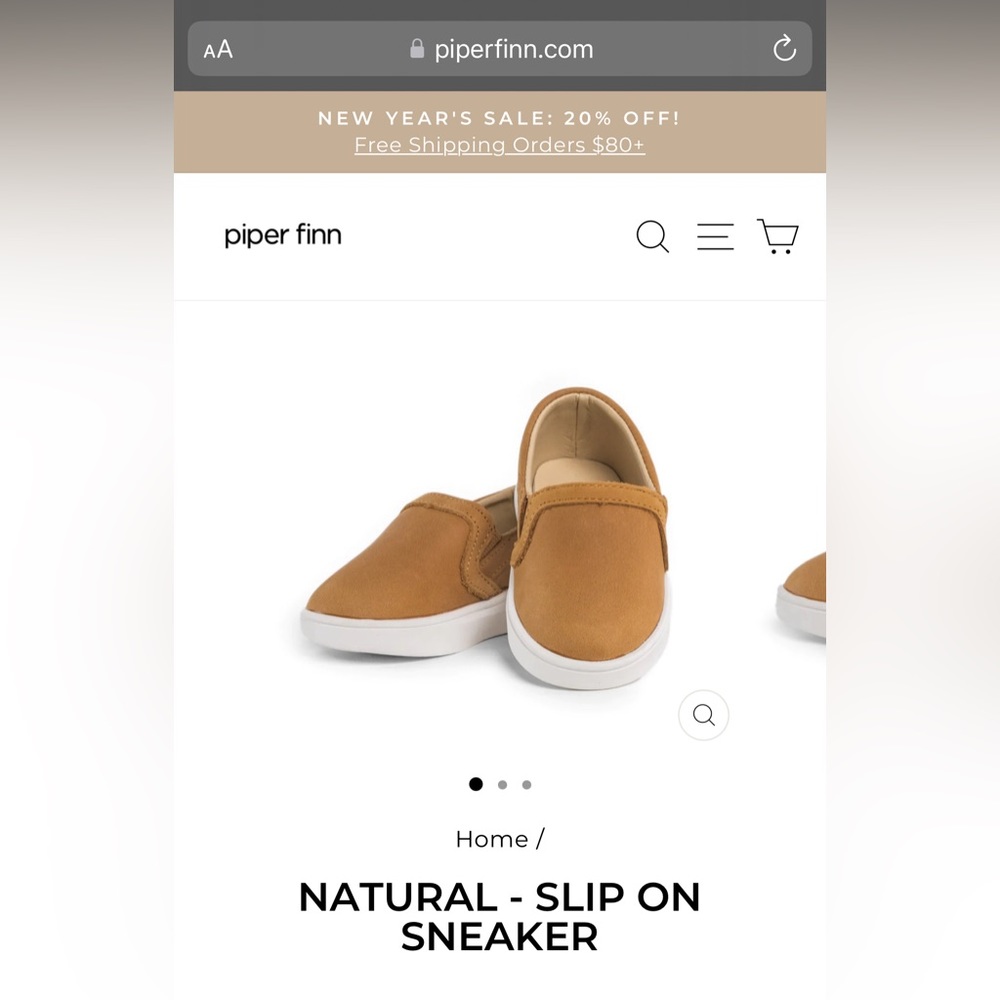 Piper Finn waxed leather slip on shoes- size 10 ( for children)